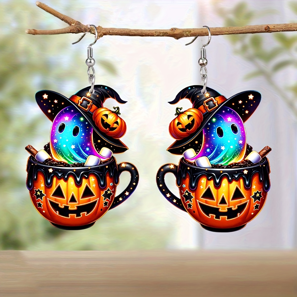 

Vintage Acrylic Earrings - Cute Pumpkin Pot Design, Stainless Steel Hooks, No Plating, Gift For All , Brew Theme, Unisex Fashion Jewelry