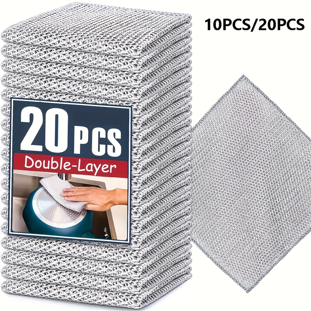 

10/20pcs Wool Cleaning Pads | , Reusable And | Powerful Rust Remover | Wet/dry Use | -free Brush For Dishes And Kitchen