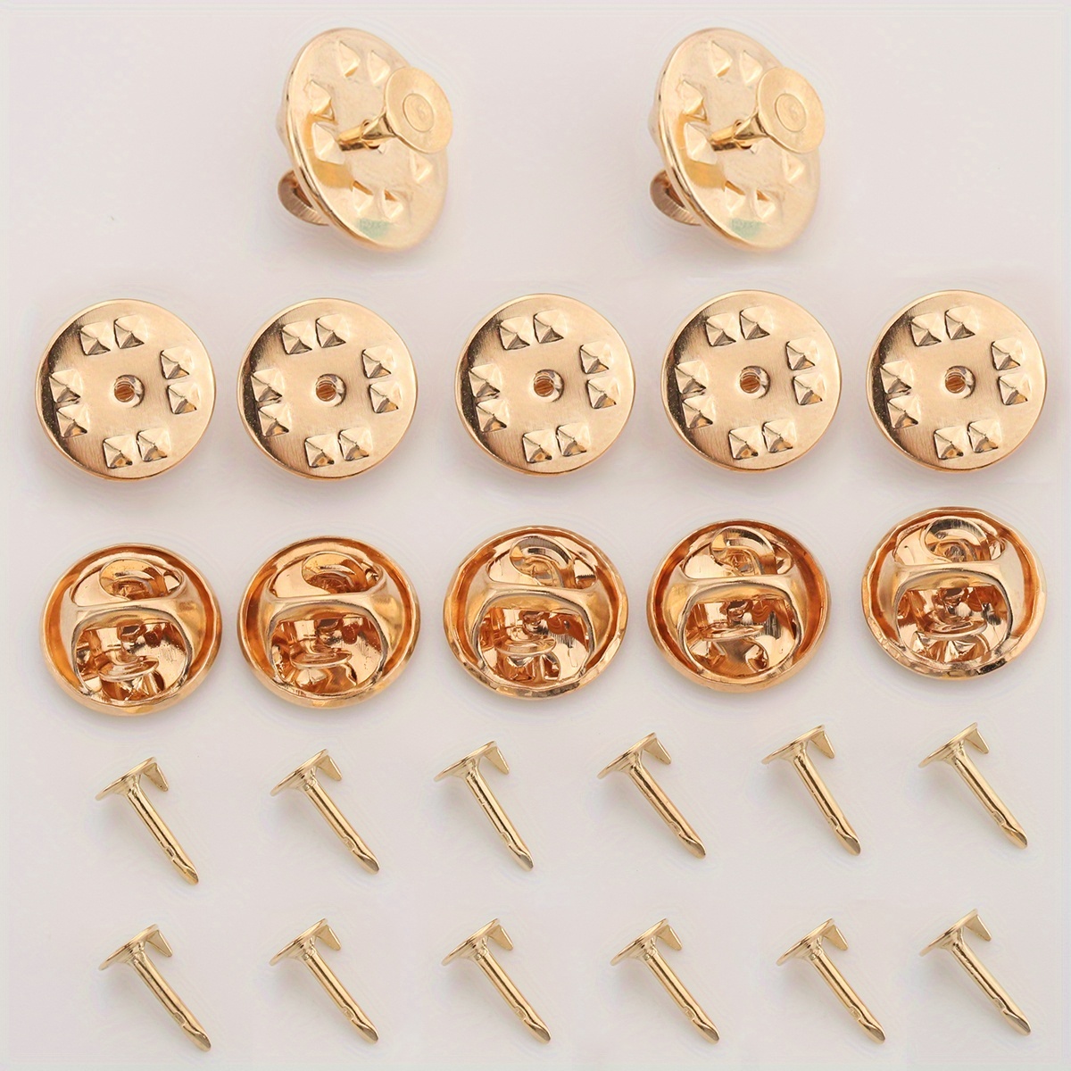 E-shop 60 Stück Pin Base, Nagelknopf-Erweiterungsset, das 30 Stück Schmetterlingsverschlüsse und 30 Stück Stickpins enthält, geeignet für Handarbeiten,