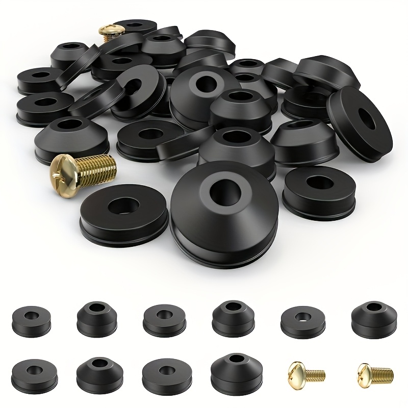 

58pcs Rubber Flat Washers And Brass Screws Combo, For Quick-open Faucet Valve Wear Replacement