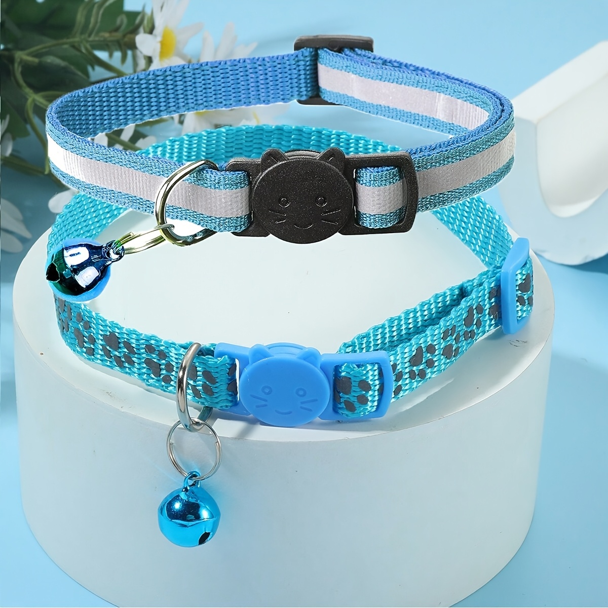 2pcs reflective pet collars light up when illuminated keep your pets   at night Product details 2