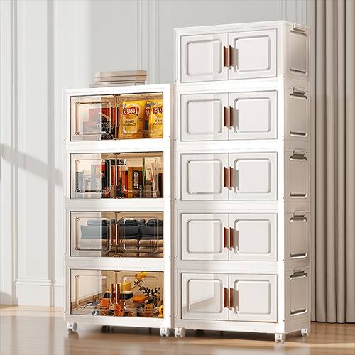1 set of large capacity folding storage box cabinet with wheels and magnetic suitable for organizing snacks books daily necessities office supplies living room bedroom study bathroom holiday decorations home decoration trunks