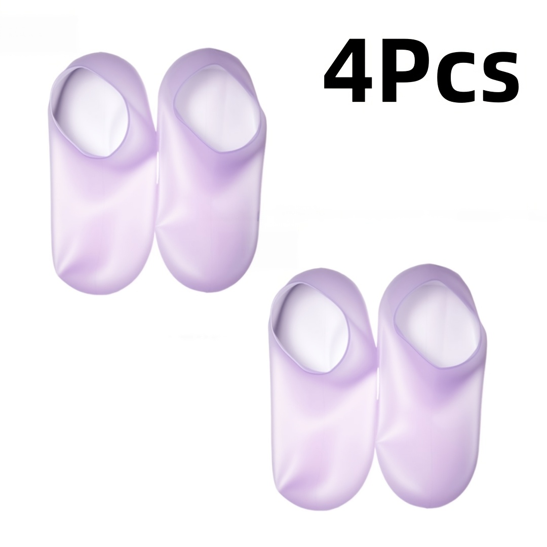 TEMU 4 pezzi Calzini idratanti in silicone da donna, Calzini spa anti-crepe in gel all'aloe vera per , Maschera per piedi idratante e per riparare