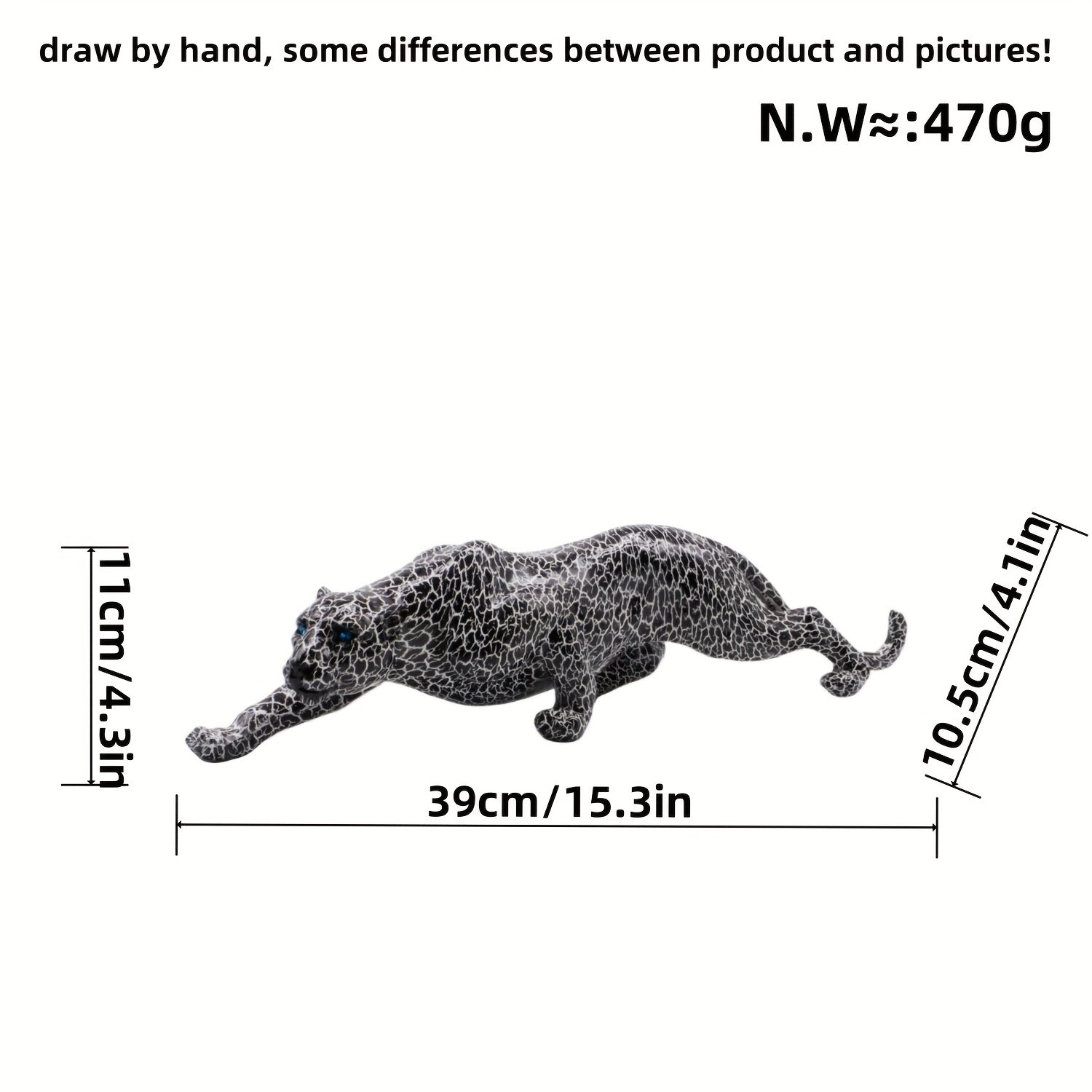 TEMU 1pc Creative Black And White Resin Animal Statue, Suitable For Desktops Such As Home, Foyer, Living Room, Bedroom, Office, Etc., Very Suitable