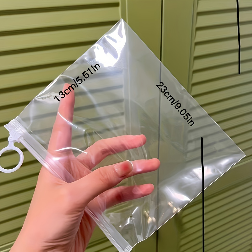 5pcs extra thick clear pvc storage bags resealable portable   for travel cosmetics stationery organization ideal for packaging storage details 0