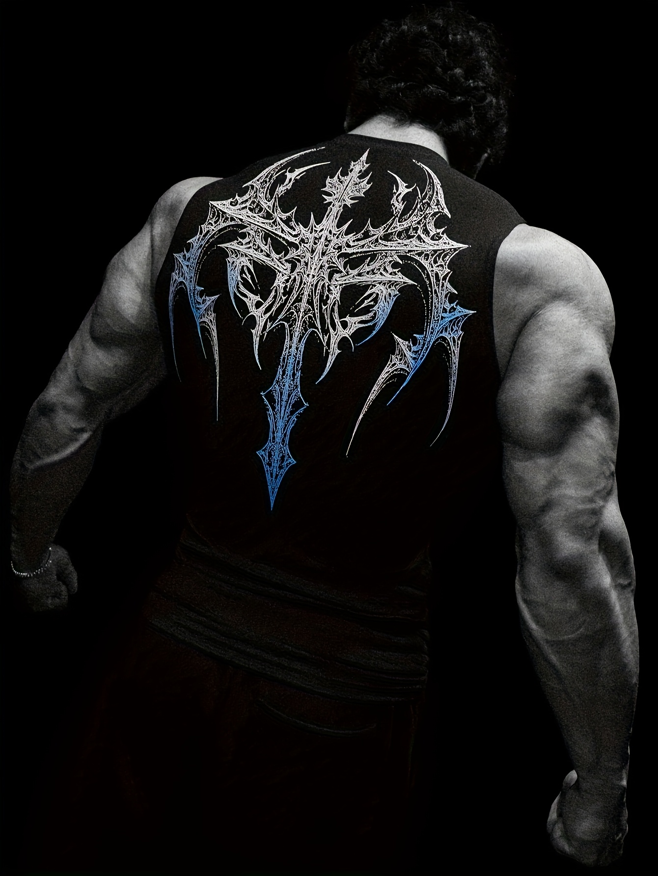 breathedivinity mens sleeveless muscle shirt high stretch quick dry athletic top with back chest muscle print gym running   breathable workout shirt for men ideal for fitness training casual wear gym apparel Product details 8