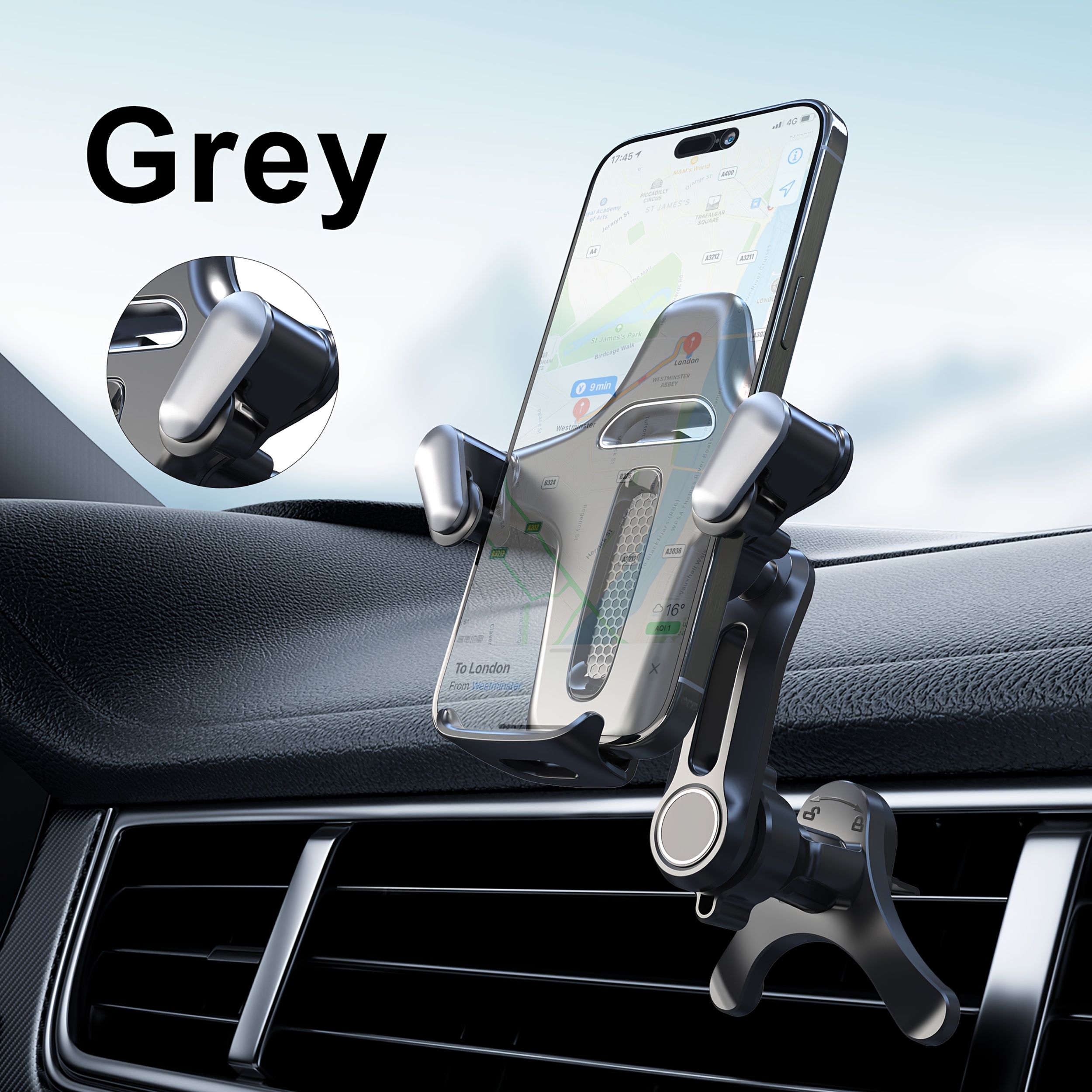Image of Lrbh Vent Phone Mount, [never Blocking Vent, Of The A/c] Extension Clip Air Phone Holder Phones More