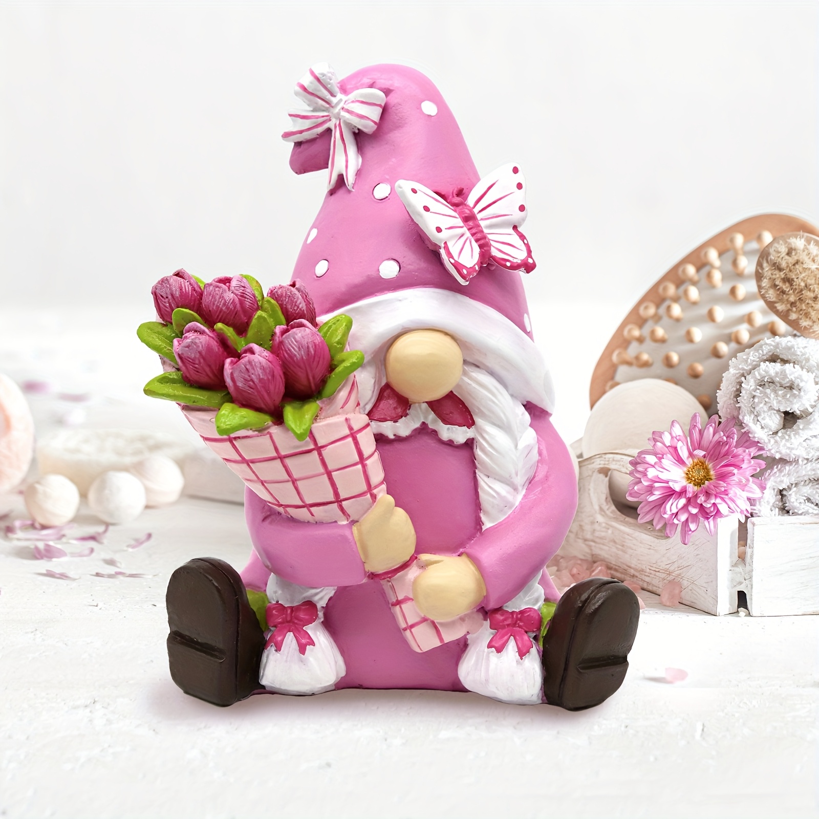 

1pc Style Resin Figurine With , Home Decor, No Electricity Needed, Ideal For Easter, Valentine's Day, Day Decorations