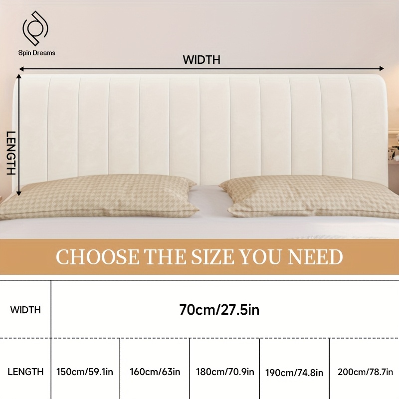 milk velvet padded cover used for decorating the bedside retro luxury   thick stretch bed headboard slipcover covers machine washable pp fill soft and elastic multiple colors sizes   details 1