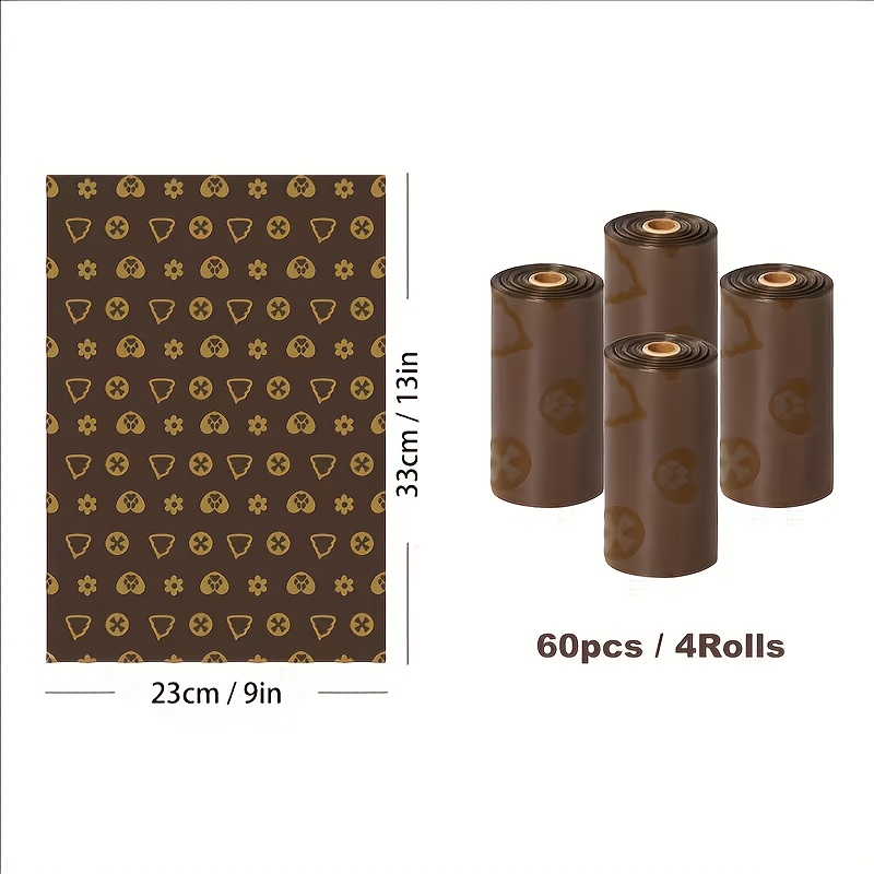 15/60pcs, 1/4rolls, Dog Poop Bags Coffee Scented Dog Waste Bags Strong Thick, Leak Proof And Portable Poo Bags Refill Rolls For Dogs And Cats
