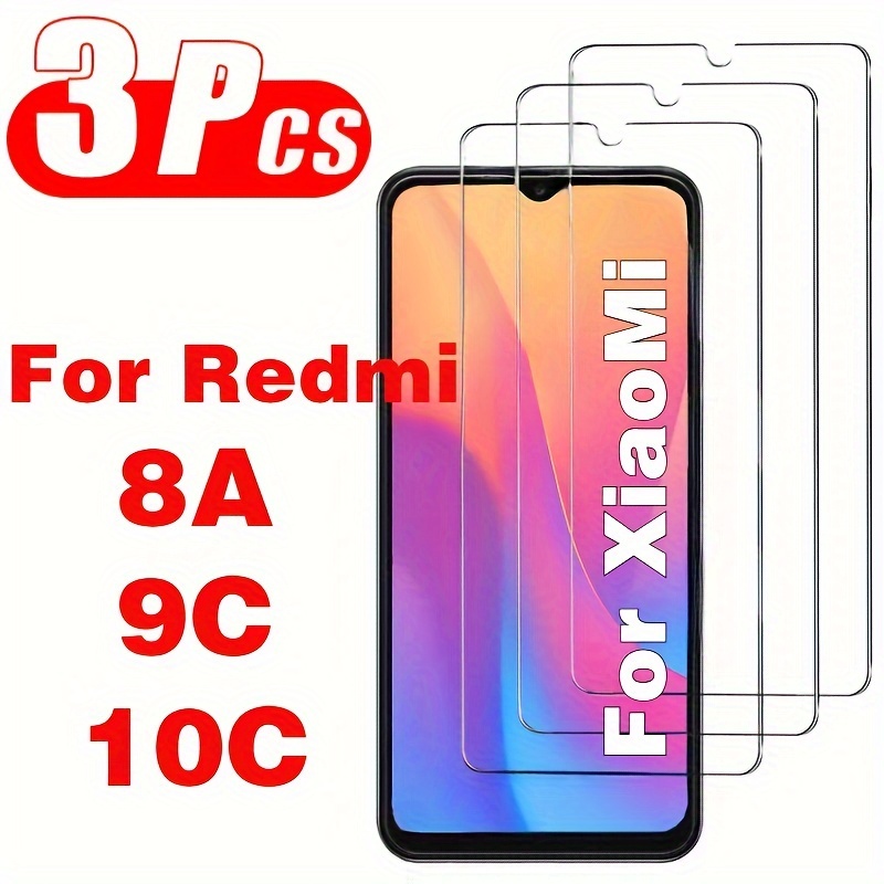 

Protégé écran en verre trempé 3-pièces pour Xiaomi Redmi 8A 9C 10C, dureté 9H, haute transmittance, finition brillante