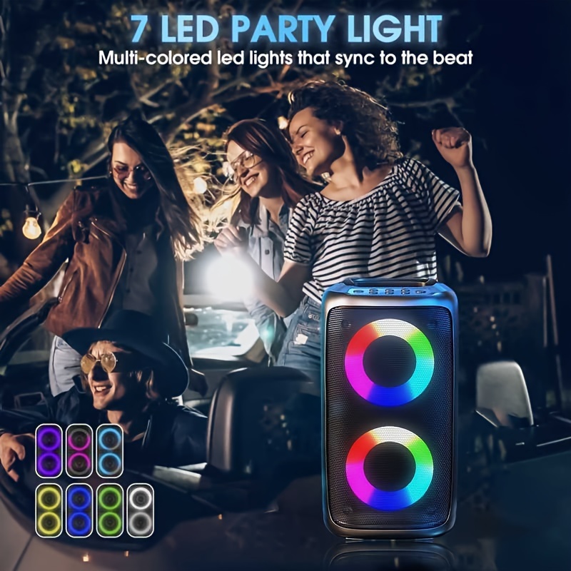 

Wireless Speaker With Subwoofer, Large Boombox Speaker, Stereo Speaker, Subwoofer, Outdoor Wireless Speaker, Party Disco Light, Tws, Tf