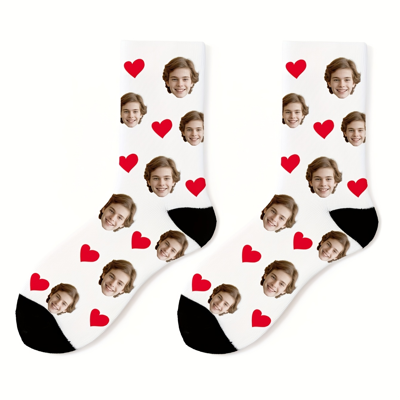 TEMU Ein Paar personalisierte Socken mit druckbaren Fotos – kreative Socken speziell für Männer, geeignet für Partys, Aktivitäten den täglichen