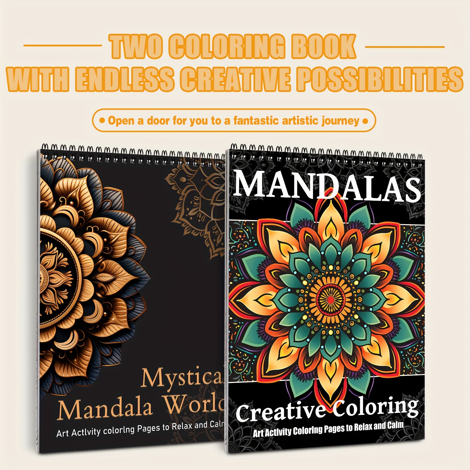 

2pcs Mandala-themed Coloring Books, Perfect Gifts For New Year, Valentine's Day, Halloween, Easter, Etc