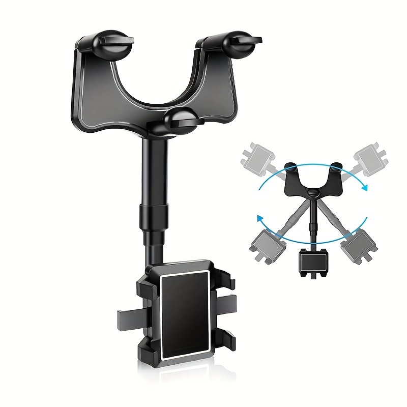 

360° Rotatable Retractable Universal Smartphone Gps Mount, Abs Wall Mountable Holder With Round Shape, Compatible With Autos, Features And Adjustable Grip