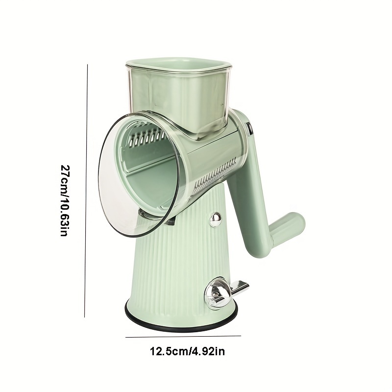 multi functional 5 in 1 mandoline vegetable slicer rotary cheese grater dicer   and food processor with interchangeable blades safety hand guard and storage drawer made of durable plastic