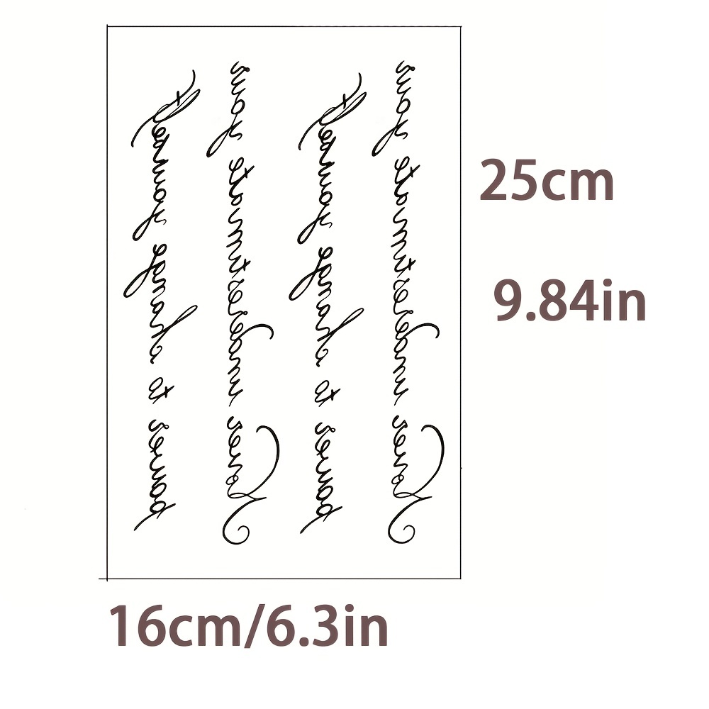 Spooky Halloween Decorative Tattoo - English Lettering Long Line Temporary Back Tattoo