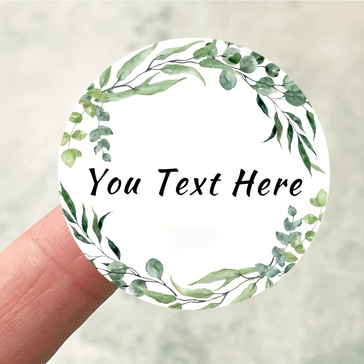 TEMU Pegatinas personalizables de calidad con diseños florales verdes, perfectas para etiquetas de regalo personalizadas de boda, y aniversario. Se