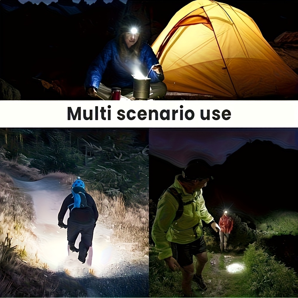 2 lampes frontales rechargeables, 5 LED ultra-lumineuses, légères et rechargeables par USB, 3 modes, idéales pour la course en extérieur, la pêche, la chasse, la randonnée, le camping et le travail