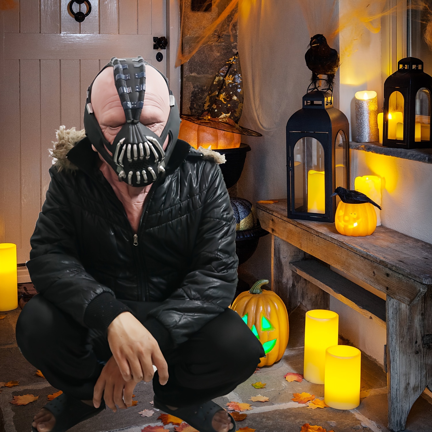 Gothic Retro Cool Y2k Mask Black Zombie Muzzle Prank Prop