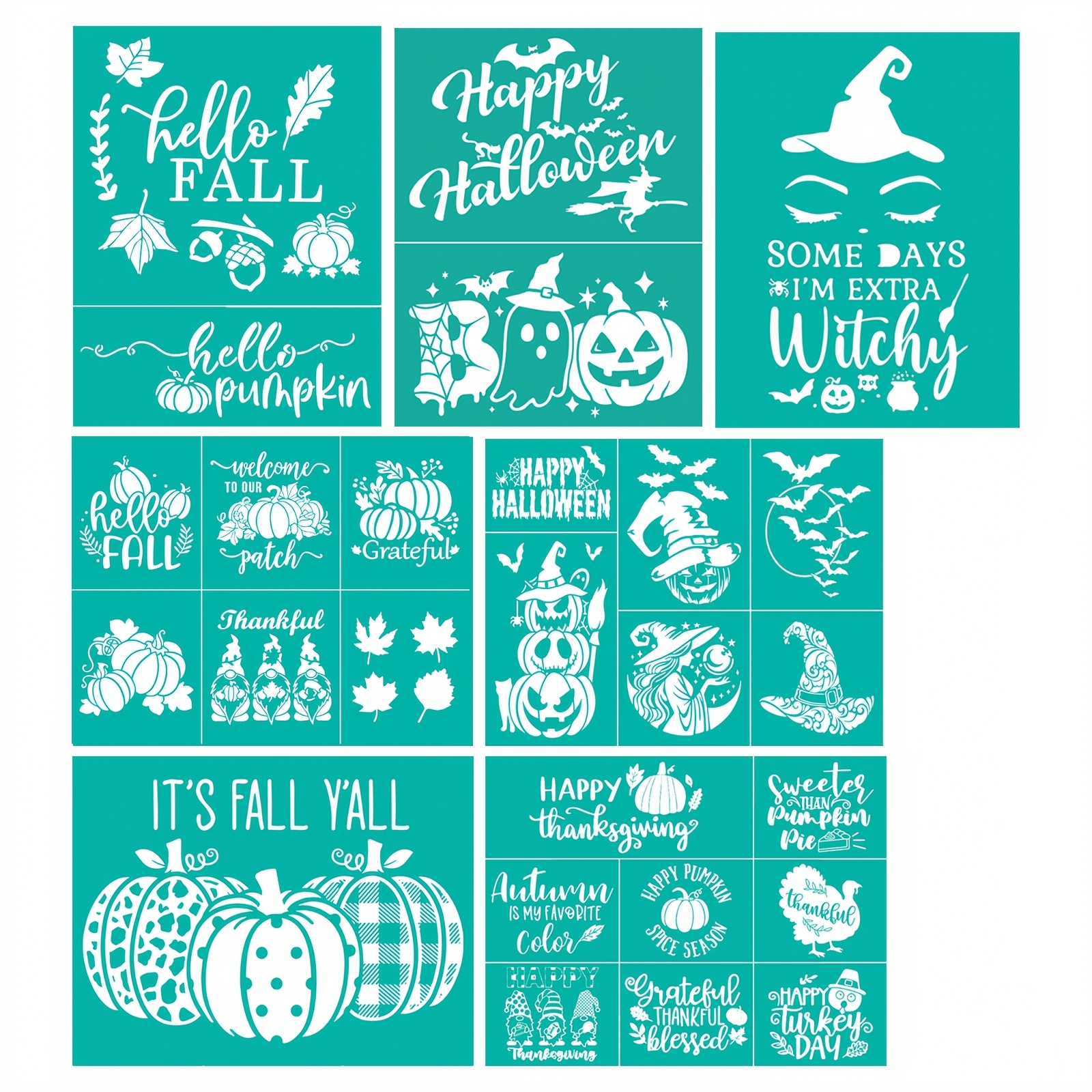 Reusable Printing Stencils Set for Canvas and Home Decor