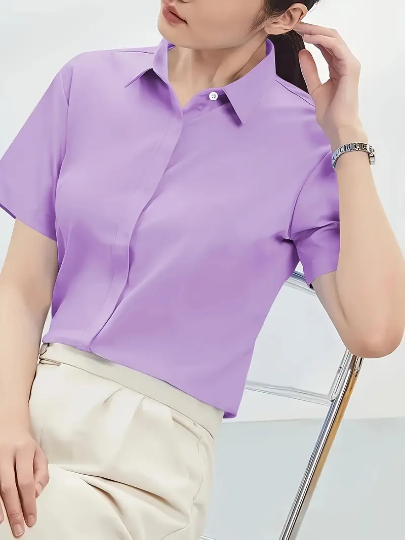 summer purple womens short sleeve shirt versatile loose fit - Temu summer purple womens short sleeve shirt versatile loose fit - Temu