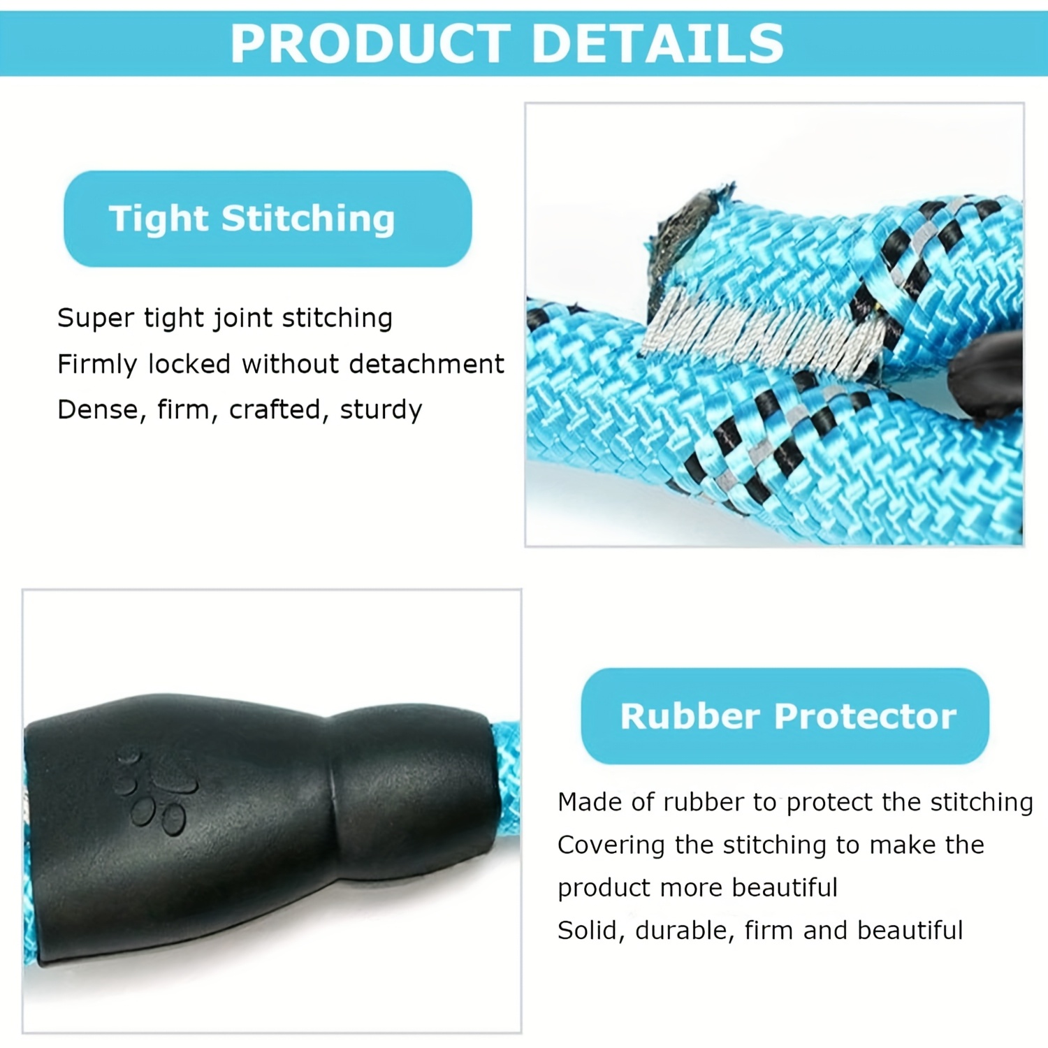 Dog Leash with Padded Handle and Reflective Threads for Small to Large Dogs, 4.11 ft, Multiple Colors