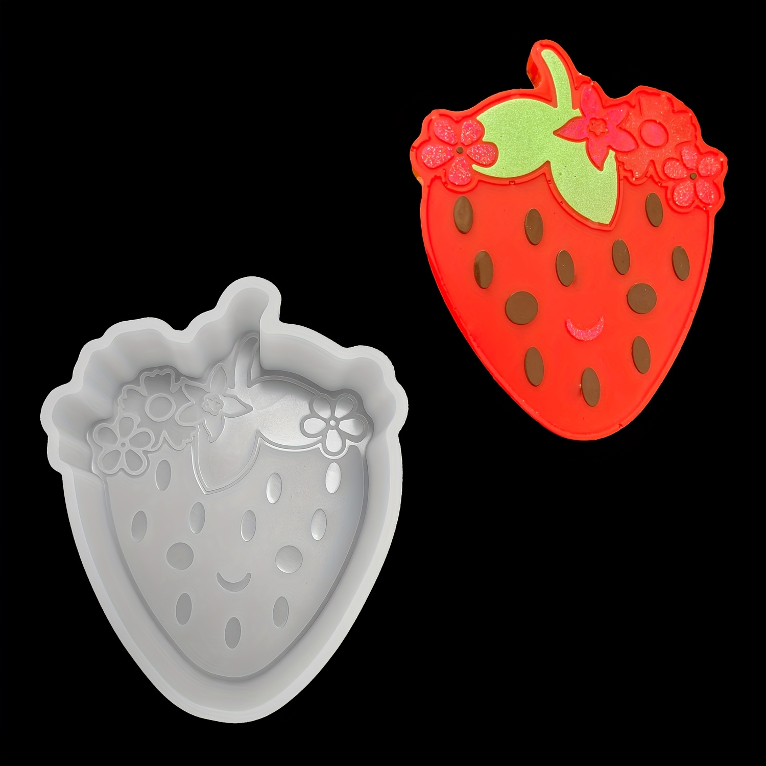 TEMU Strawberry-shaped Silicone Mold For Aromatherapy Beads, Soap, Candles & Crafts - Diy Resin Casting Tool, Air Freshener, Epoxy Resin, Decorative