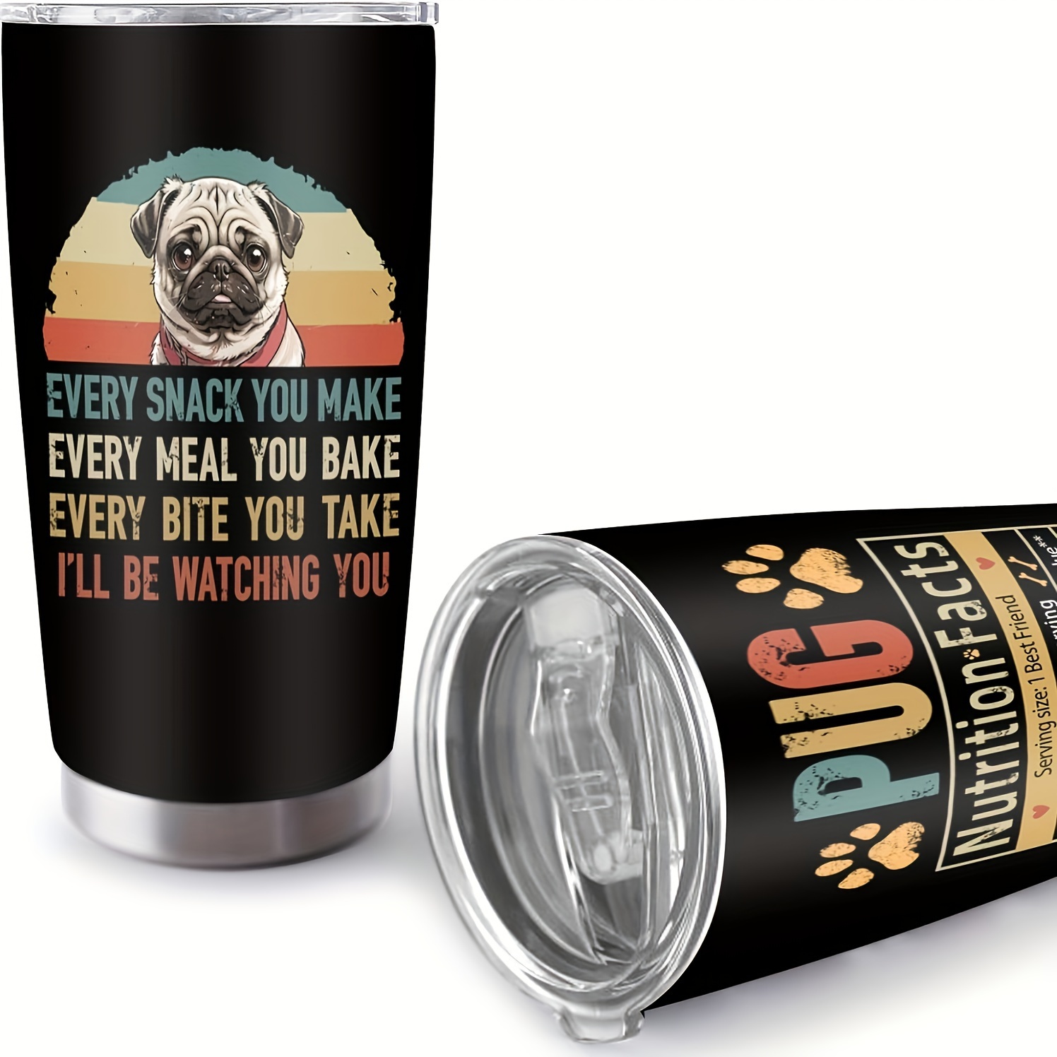 

Pug 's : 20oz Steel Insulated Mug - For Pug , Reusable & -