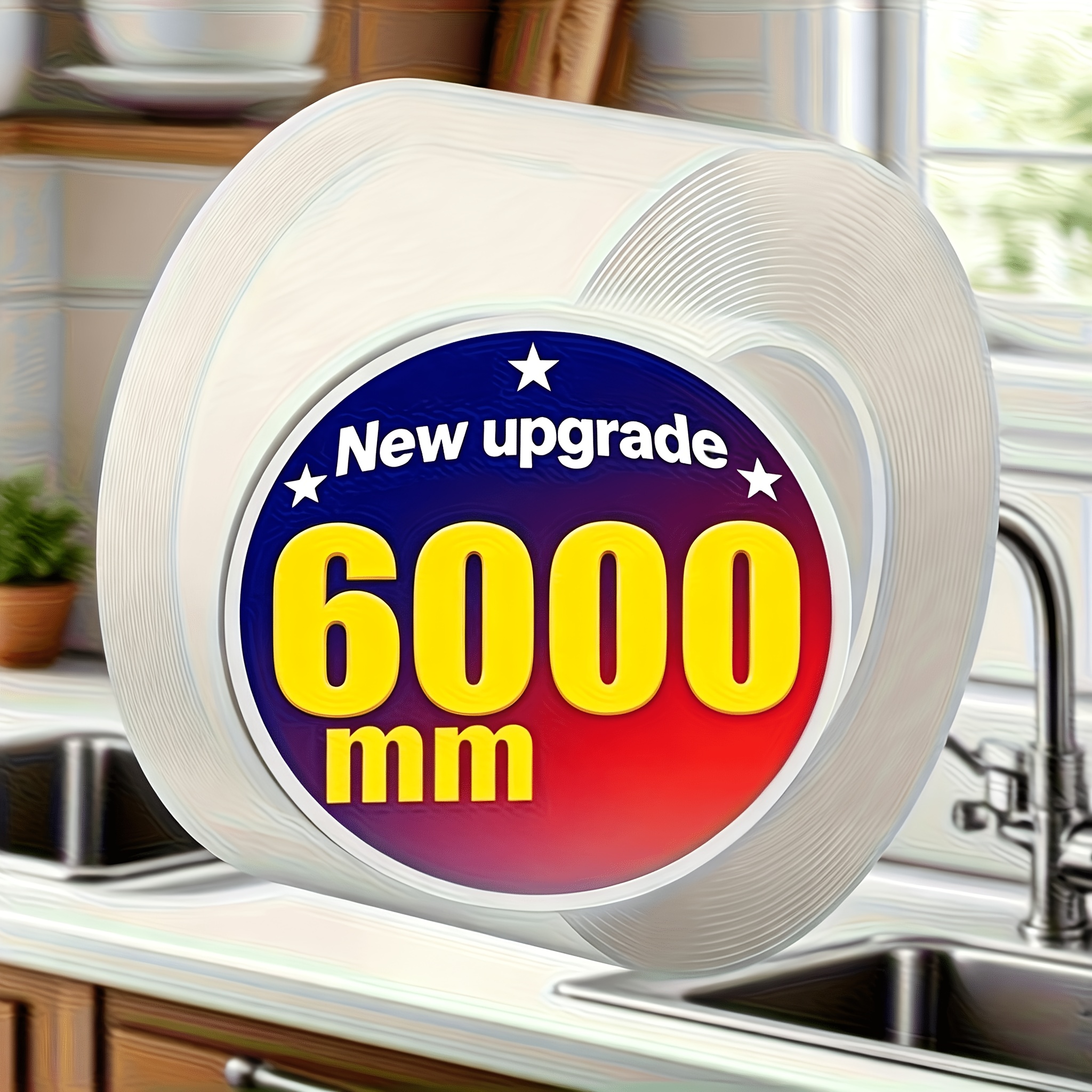 TEMU 1 Roll 236.22 Inches Super Strong Adhesive Single-sided Transparent Tapes, High Nano Tapes, Wall Sticker Trace-free Strong Tapes, Kitchen