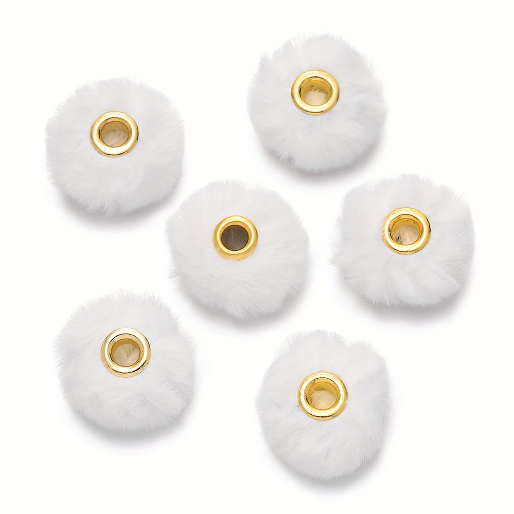 TEMU Ensemble de 10 perles en peluche avec un grand trou, parfaites pour les décorations sur le thème de l'hiver, pour la création de bracelets et de