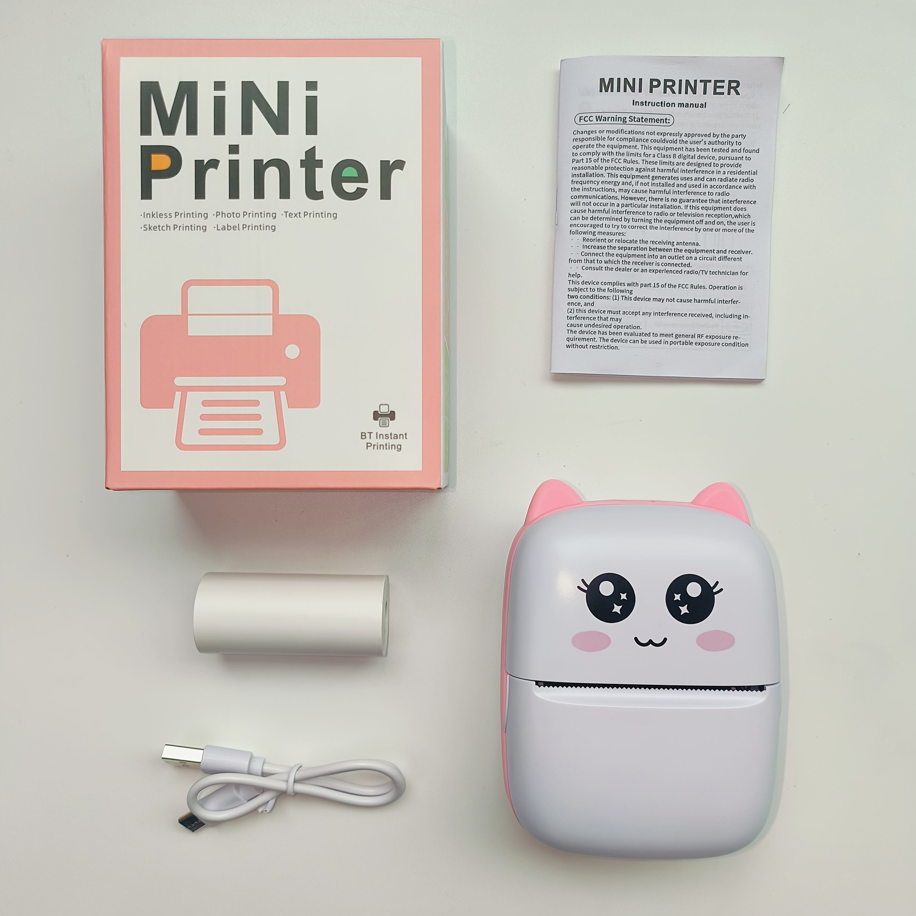 Mini Printer With Paper - Portable Thermal Label Maker, 203dpi, Ideal For Notes, Diaries, Work, Receipts, And Diy Crafts, Wireless Connection, Usb/battery Powered, Perfect Gift Set