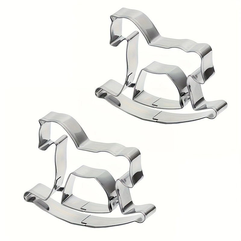 2pcswhimsical Horse-shaped Stainless Steel Cookie Cutter - Diy Baking Mold, Suitable For Adorable Animal , Durable And , Perfect For Creative