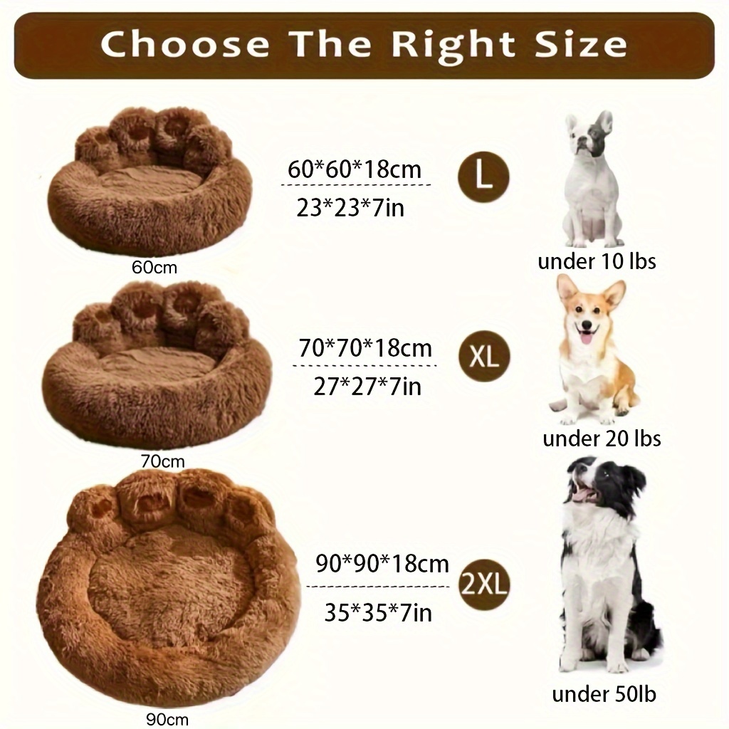 extra large   plush pet bed soft   fur   cat lounger warm anti slipcushion for small medium 8 large breeds cozy   for   Product details 0