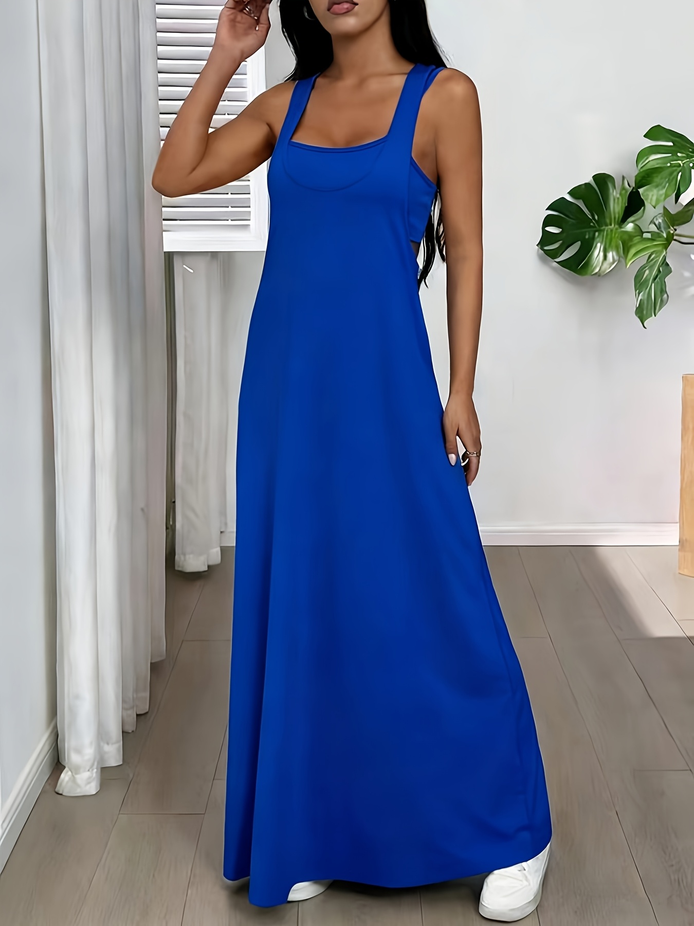   color asymmetrical neckline sleeveless casual dress set is perfect for summer wear Product details 7