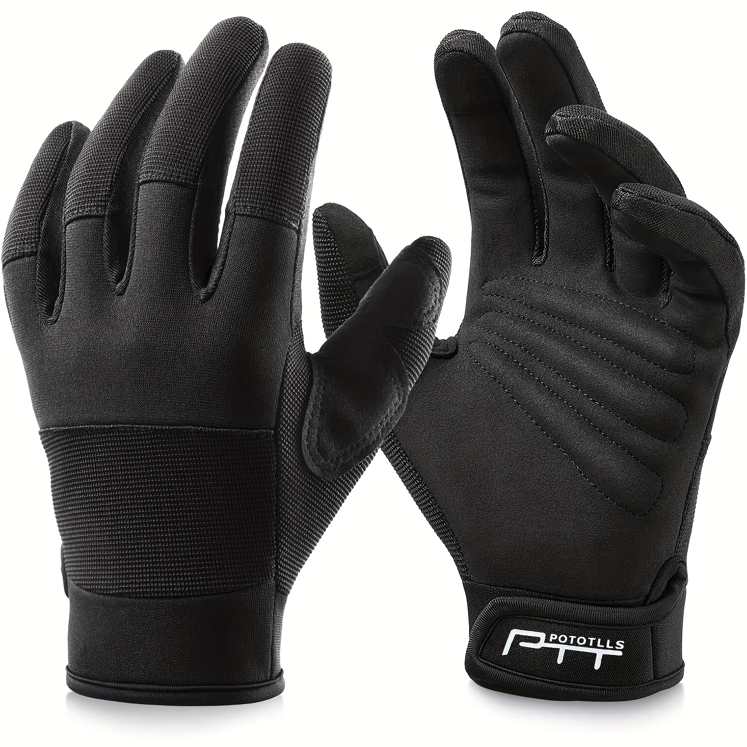TEMU 1 Paire de Gants Noirs d'Extérieur pour Hommes et Femmes, Gants d'Extérieur Respirants, Extensibles, 4 Tailles