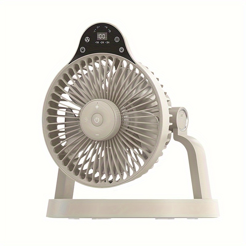 Camping Fan, Lighting Fan Portable with SOS Rescue Light & 2A Fast Charging Power Bank, 10000Mah 20.32 cm Battery Operated Rechargeable USB Fan, 4-Speed Wind Adjustment