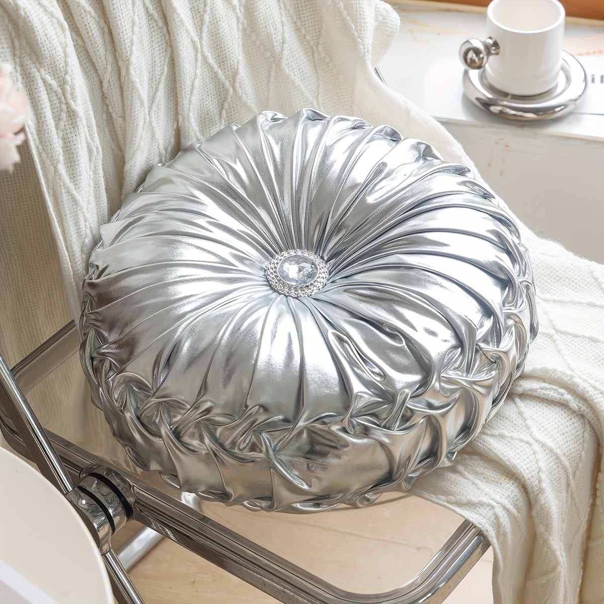 TEMU 1pc Decorative Throw Pillow Pumpkin Pillow Solid Color Comfortable Multi- Room Round Sofa Pillow Nap Pillow Cushion Tatami Round Pillow