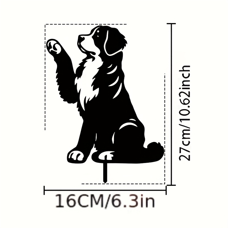 Image of [2d Flat] 1 Bernese Garden Stake - Polypropylene Outdoor Decoration, Black And White Dog Breed Design, Perfect For Christmas, Fences, Lawns, - Ideal Gift For Dog Lovers