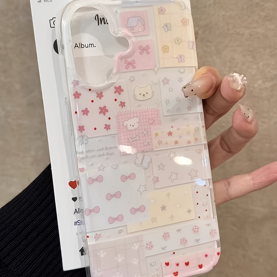 TEMU Phone Case: Crystal Transparent White Light Painted Star Collage Mobile Phone Case For Iphone 11 12 13 Pro Max
