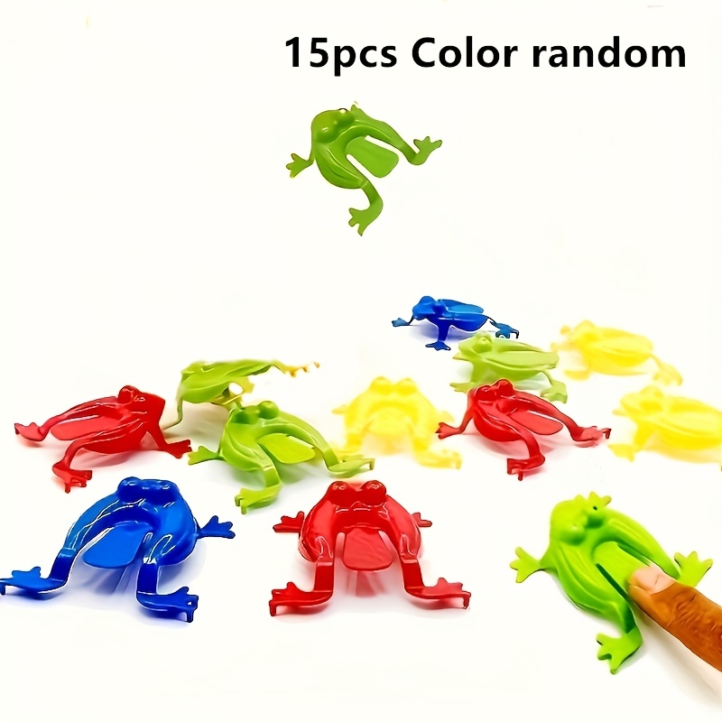 15pcs Fun Party Set Jumping Frog Bouncing Toy with Bucket, Plastic  Frogs, No Electricity Needed, Featherless, Ideal for Birthday Gifts And Pa