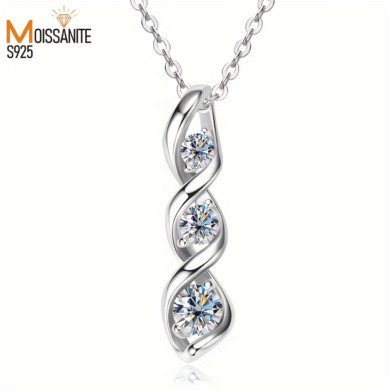 a s925 silver moissanite pendant necklace elegant vintage style fashionable and       perfect christmas gift   and   jewelry details 1