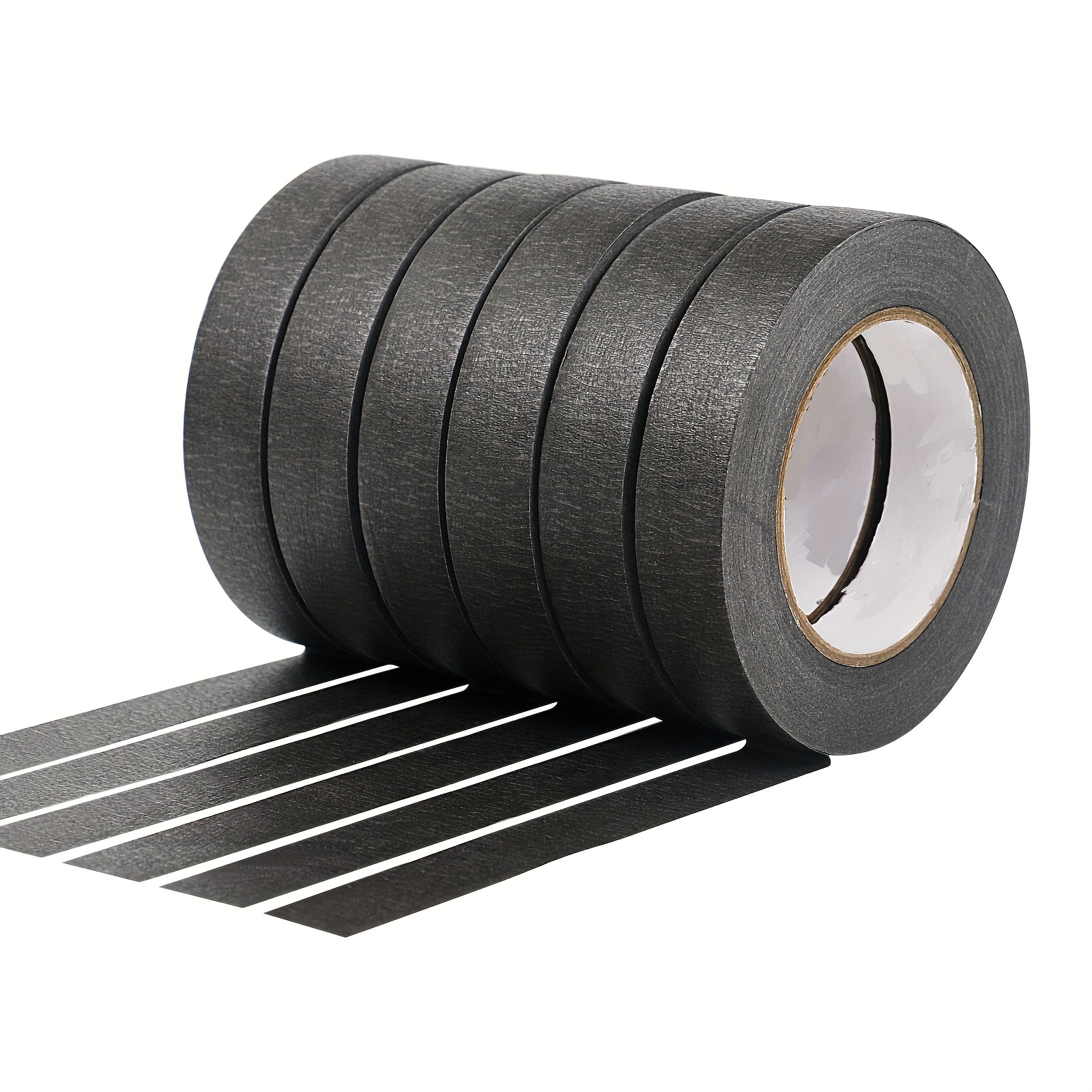 Image of 6 Pack Black Painters Tape 0.94 Inches X , Black Masking Tape For Painting, Crafts And - , No Residue And Easy Removal