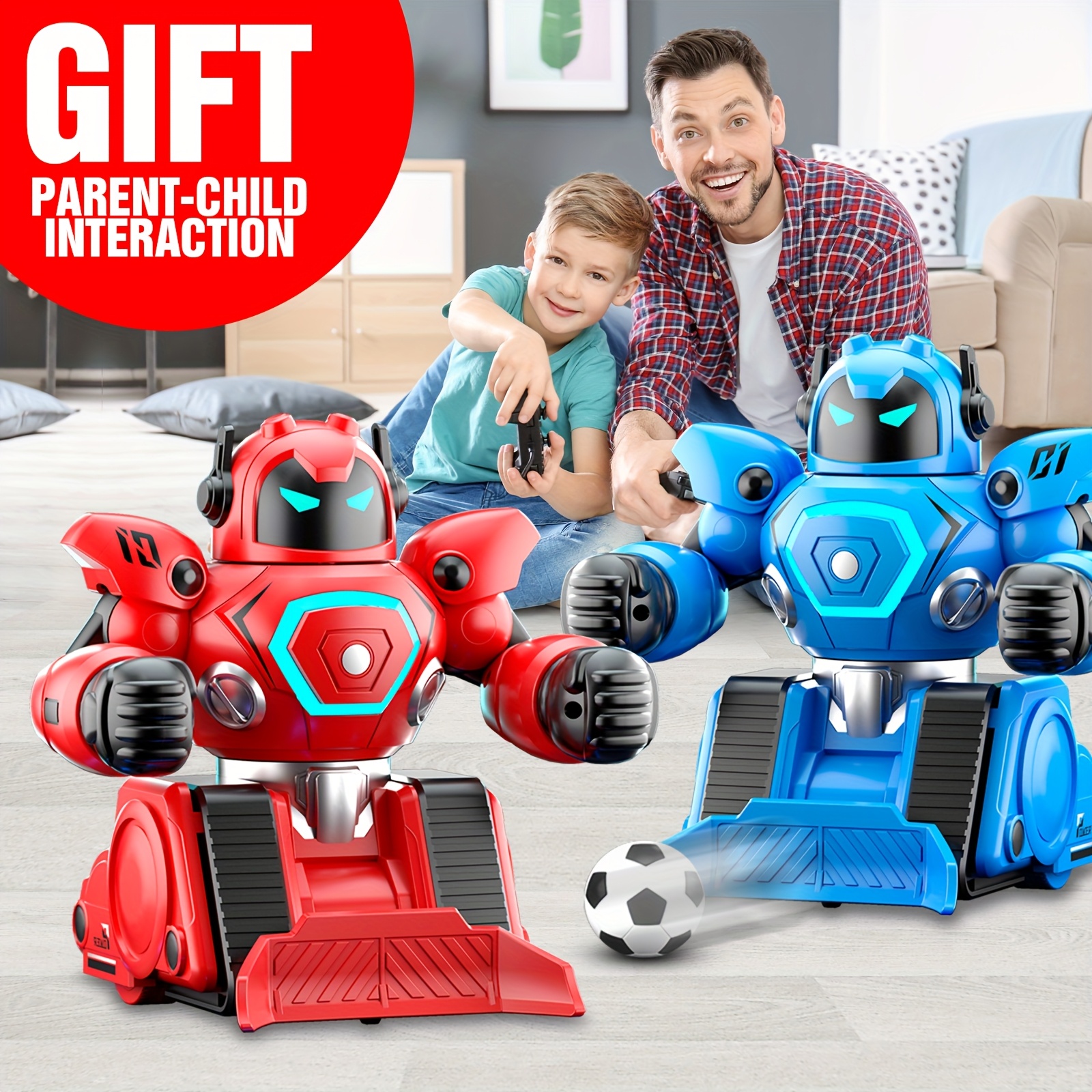 Remote Control Fighting Robot 2pcs Set, with Adjustable Sound And Light Remote Shooting Battle Robot, Fun Electronic Battle Robot Toy, Christmas Birthday Gift for Boys Over