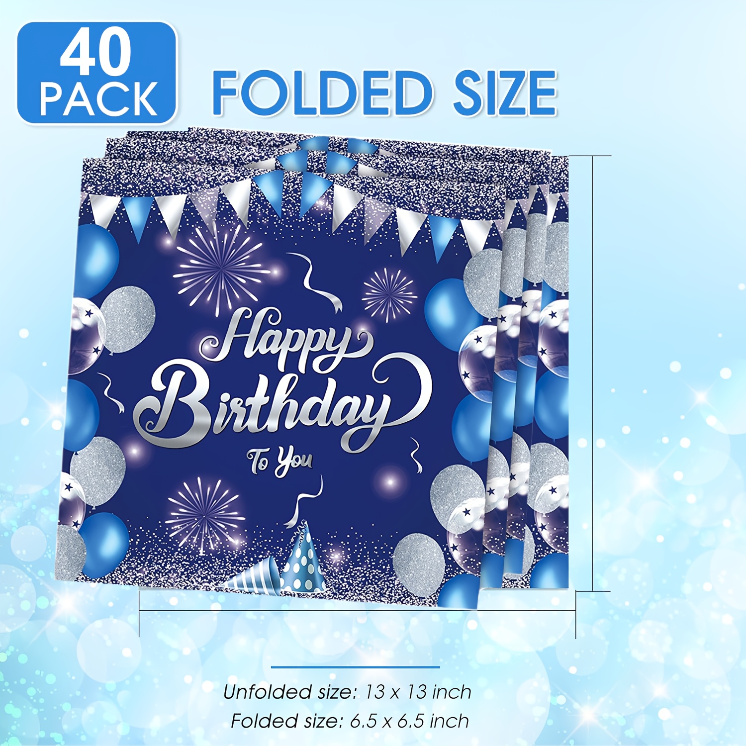 80/60/40pcs Royal Party Napkins, Happy Birthday Disposable Paper For Boys Girls, Baby Shower, Football, Picnic, Cocktail Party & Family Gathering Decor