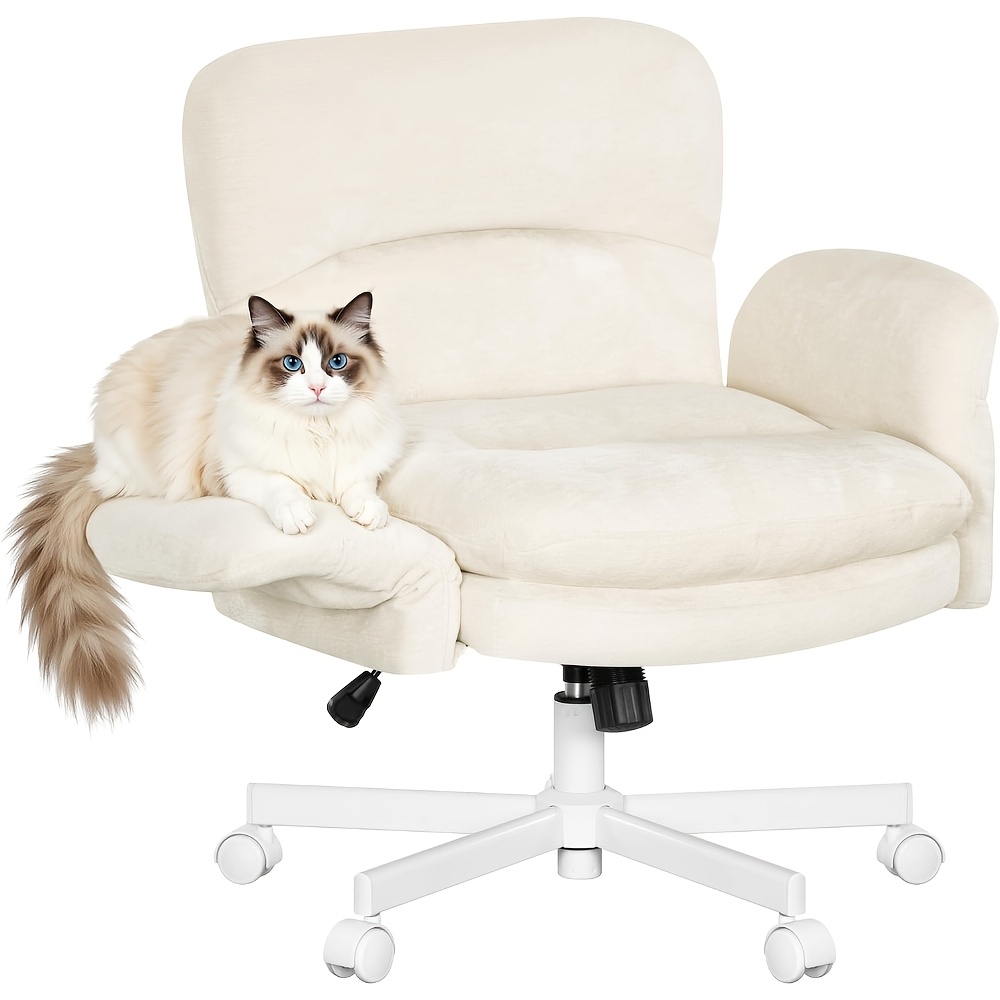 Image of Swivel Office Chair With 5-position Folding Armrests, Home Desk Chair With Side Pockets, Suitable For Office, The Living Room Or Study