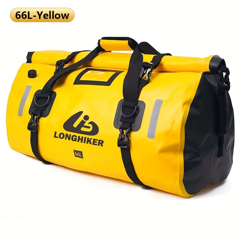 TEMU Motorcycle Dry Bag, Duffle Bag, Motorcycle Luggage Travel Bag With Air Valve And Quick-fix Straps, Suitable For Riding And Travel, Black, 66