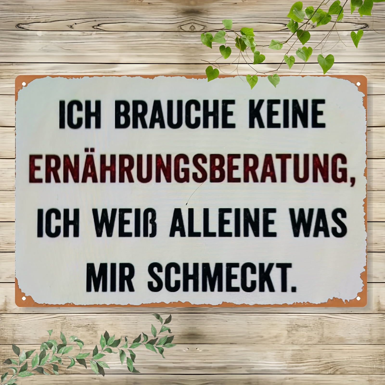 [2d flach] whimsical   of tin 2d 1pc vintage german-style eisen wandkunst - 8x12 zoll, rustikale holz hintergrund mit herzförmigen reben,   für zuhause, büro, café und   dekoration, büro dekoration | vintage wandkunst | eisen wandkunst dekoration, metall wandkunst dekoration, raum dekoration 0