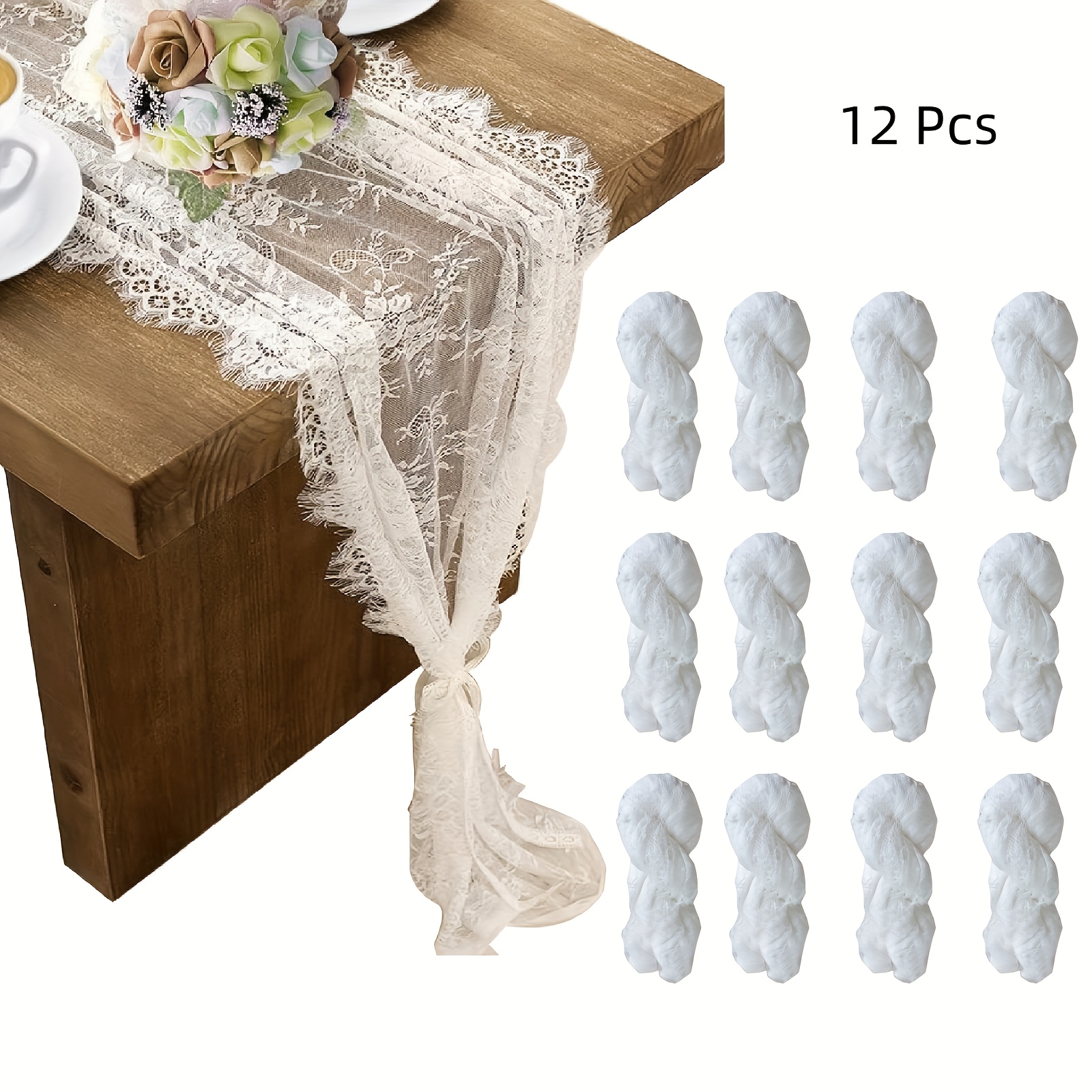 1 3 8 12pcs white lace table runner 14 x 118 inch table runner boho for wedding party bridal shower decorations vintage rustic table runners christmas table runner halloween table runner perfect gifts