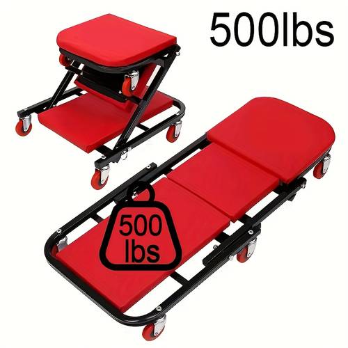 z shaped car repair crawling tool 2 in 1 folding seat recliner with 6 2 6inch wheels for supporting a chair adjustable casters folding car mechanic crawling tool seat wheels for car repair a